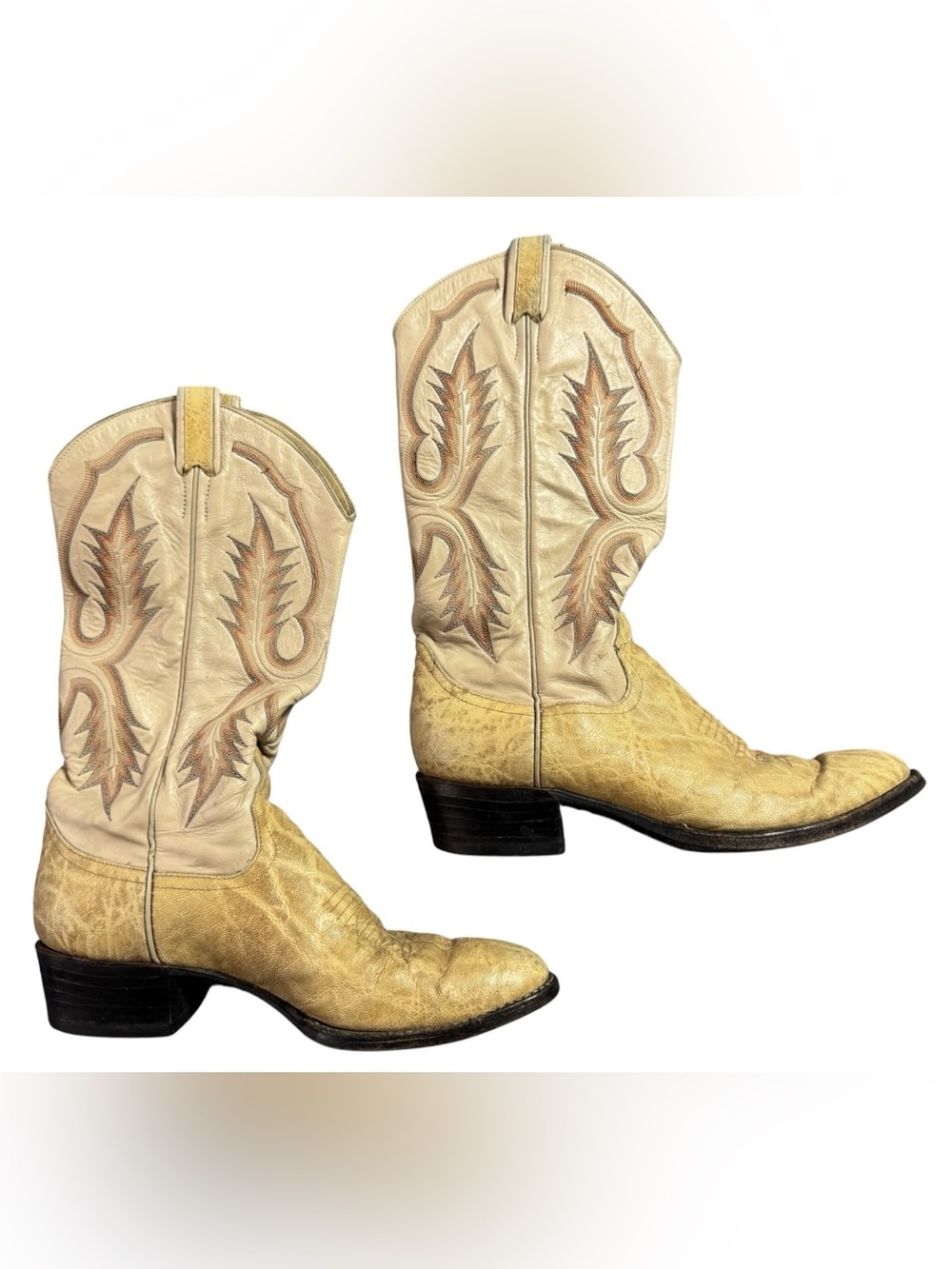 Vtg Larry Mahan Exotic Leather Cowboy Boots